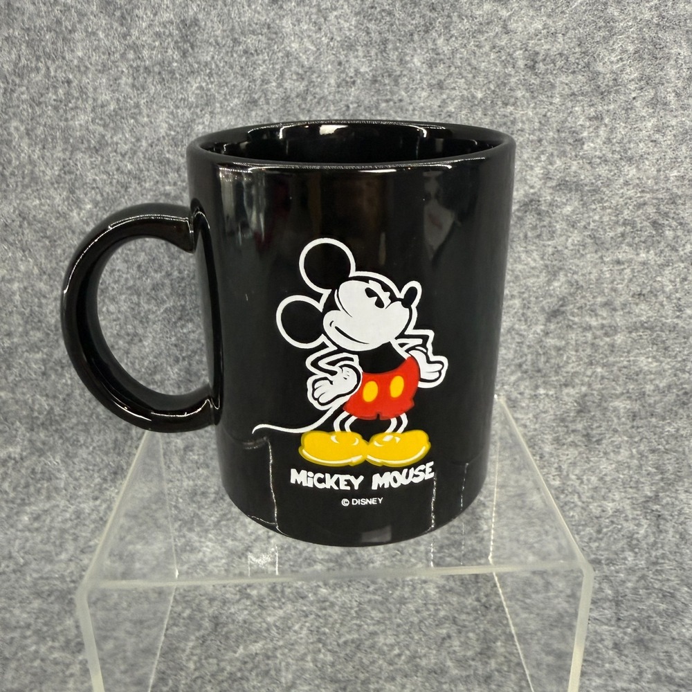 Disney Mickey Mouse Ceramic Coffee Tea Mug Cup Signature‎ Black Background - Picture 3 of 7